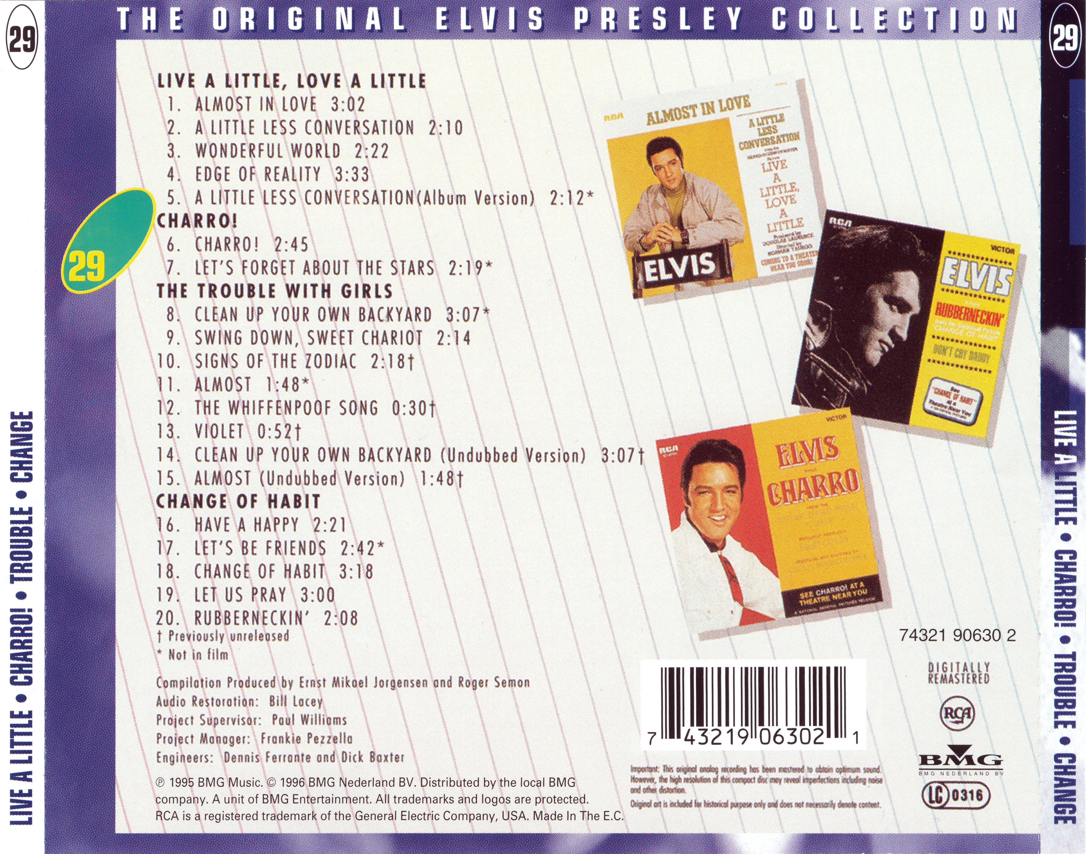 Elvis Presley  The Original Elvis Presley Collection 29; Live A Little : Back